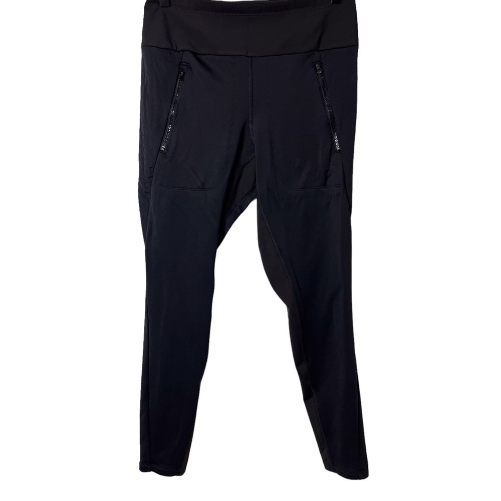 Athleta Peak Hybrid Fleece Tight Pants Black Size Small Cold Weather - Picture 2 of 10